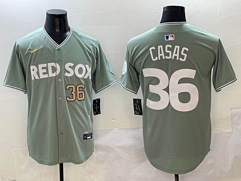 Men Boston Red Sox 36 Casas Green Joint Name Nike 2025 MLB Jersey style 5
